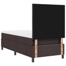 vidaXL Boxrugós ágy fejtámlával Sötét Barna 90 x 190 cm szövet