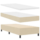 vidaXL Boxrugós ágy fejtámlával Krém 90 x 190 cm szövet