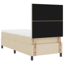 vidaXL Boxrugós ágy fejtámlával Krém 90 x 190 cm szövet