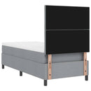 vidaXL Boxrugós ágy fejtámlával Világosszürke 90 x 200 cm szövet