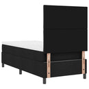 vidaXL Boxrugós ágy fejtámlával Fekete 90 x 200 cm szövet