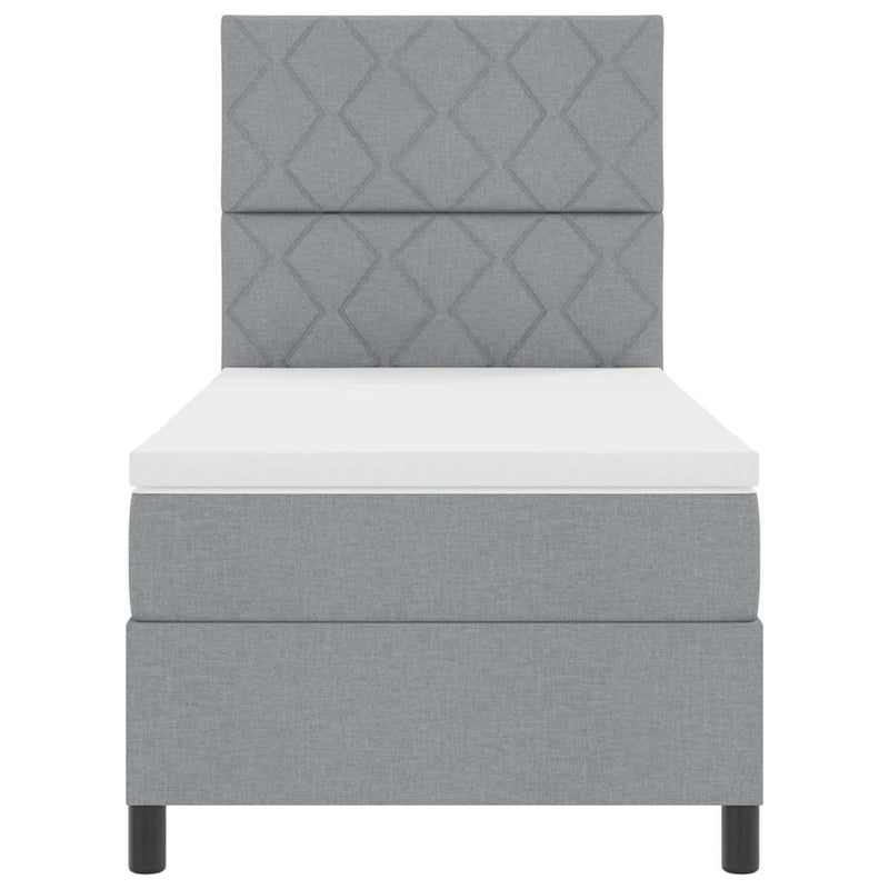 vidaXL Boxrugós ágy matracmal Világosszürke 100 x 200 cm szövet