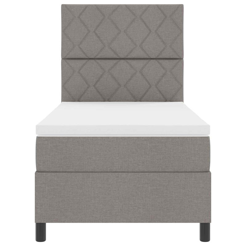 vidaXL Boxrugós ágy matracmal fejtámlával Tópszínű 100 x 200 cm szövet