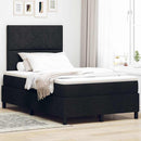 vidaXL Boxrugós ágy matracmal fejtámlával Fekete 120 x 190 cm szövet