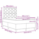 vidaXL Boxrugós ágy matracmal Sötét Barna 120 x 200 cm szövet