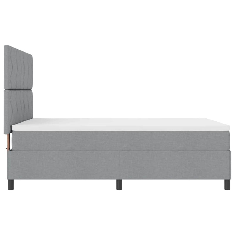 vidaXL Boxrugós ágy matracmal Világosszürke 140 x 190 cm szövet