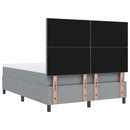 vidaXL Boxrugós ágy matracmal Világosszürke 140 x 200 cm szövet