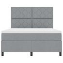 vidaXL Boxrugós ágy matracmal Világosszürke 140 x 200 cm szövet