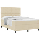 vidaXL Boxrugós ágy fejtámlával Krém 160 x 200 cm szövet