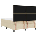 vidaXL Boxrugós ágy fejtámlával Krém 160 x 200 cm szövet