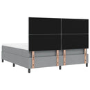 vidaXL Boxrugós ágy fejtámlával Világosszürke 180 x 200 cm szövet