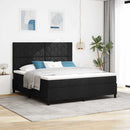 vidaXL Boxrugós ágy fejtámlával Fekete 180 x 200 cm szövet