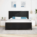 vidaXL Boxrugós ágy fejtámlával Fekete 180 x 200 cm szövet