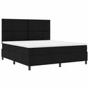 vidaXL Boxrugós ágy fejtámlával Fekete 180 x 200 cm szövet