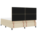 vidaXL Boxrugós ágy fejtámlával Krém 180 x 200 cm szövet