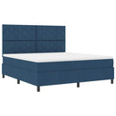 vidaXL Boxrugós ágy fejtámlával Kék 180 x 200 cm szövet