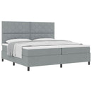 vidaXL Boxrugós ágy fejtámlával Világosszürke 200 x 200 cm szövet