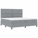 vidaXL Boxrugós ágy fejtámlával Világosszürke 200 x 200 cm szövet