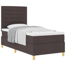 vidaXL Boxrugós ágy matracmal Sötét Barna 80 x 200 cm szövet