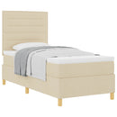 vidaXL Boxrugós ágy matracmal fejtámlával Krém 80 x 200 cm szövet