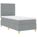 vidaXL Boxrugós ágy matracmal Világosszürke 90 x 190 cm szövet