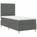 vidaXL Boxrugós ágy matracmal Sötétszürke 90 x 190 cm szövet