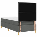 vidaXL Boxrugós ágy matracmal Sötétszürke 90 x 190 cm szövet