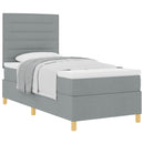 vidaXL Boxrugós ágy matracmal Világosszürke 90 x 200 cm szövet