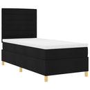 vidaXL Boxrugós ágy matracmal fejtámlával Fekete 100 x 200 cm szövet