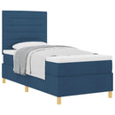 vidaXL Boxrugós ágy matracmal fejtámlával Kék 100 x 200 cm szövet