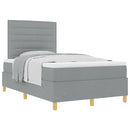 vidaXL Boxrugós ágy matracmal Világosszürke 120 x 190 cm szövet