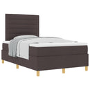 vidaXL Boxrugós ágy fejtámlával Sötét Barna 120 x 190 cm szövet