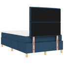 vidaXL Boxrugós ágy matracmal fejtámlával Kék 120 x 190 cm szövet