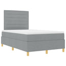 vidaXL Boxrugós ágy matracmal Világosszürke 120 x 200 cm szövet