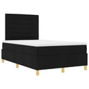 vidaXL Boxrugós ágy matracmal fejtámlával Fekete 120 x 200 cm szövet
