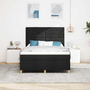 vidaXL Boxrugós ágy matracmal fejtámlával Fekete 140 x 190 cm szövet