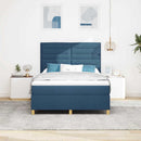 vidaXL Boxrugós ágy matracmal fejtámlával Kék 140 x 190 cm szövet