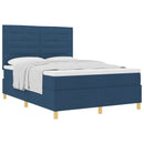 vidaXL Boxrugós ágy matracmal fejtámlával Kék 140 x 190 cm szövet