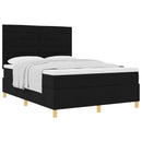 vidaXL Boxrugós ágy matracmal fejtámlával Fekete 140 x 200 cm szövet