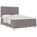 vidaXL Boxrugós ágy fejtámlával Tópszínű 160 x 200 cm szövet