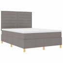 vidaXL Boxrugós ágy fejtámlával Tópszínű 160 x 200 cm szövet