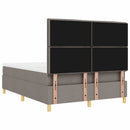 vidaXL Boxrugós ágy fejtámlával Tópszínű 160 x 200 cm szövet