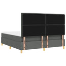 vidaXL Boxrugós ágy matracmal Sötétszürke 180 x 200 cm szövet