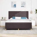 vidaXL Boxrugós ágy matracmal Sötét Barna 180 x 200 cm szövet