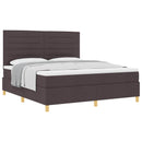vidaXL Boxrugós ágy matracmal Sötét Barna 180 x 200 cm szövet