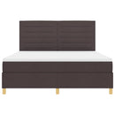 vidaXL Boxrugós ágy matracmal Sötét Barna 180 x 200 cm szövet