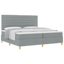 vidaXL Boxrugós ágy matracmal Világosszürke 200 x 200 cm szövet