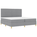 vidaXL Boxrugós ágy matracmal Világosszürke 200 x 200 cm szövet