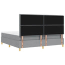 vidaXL Boxrugós ágy matracmal Világosszürke 200 x 200 cm szövet