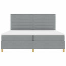 vidaXL Boxrugós ágy matracmal Világosszürke 200 x 200 cm szövet